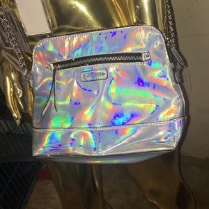 Holographic cross body purse bag